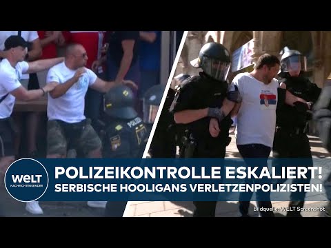 Video Thumbnail: EM 2024: Hooligan-Randale in München! Serben prügeln sich mit Polizei nach Pyro-Kontrolle! Verletzte