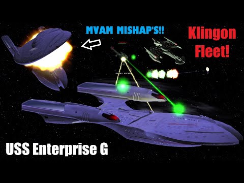 Enterprise G MULTI TARGET Klingon Fleet FUN - Star Trek Ship Battles - Bridge Commander