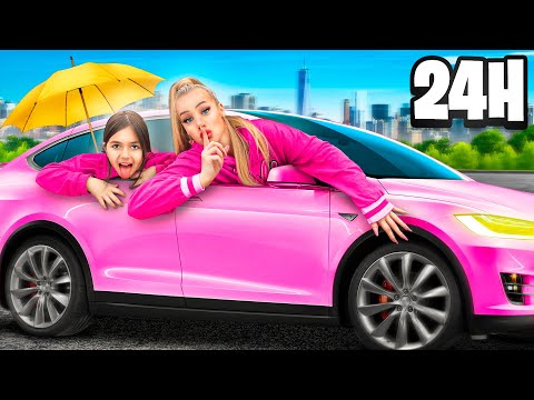 24 STUNDEN im Auto (Tesla) 🚗