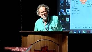 Sri Kunwar Narain, Sri Ramakant Rath and  Mr  Les Wicks speaking at SABAD   A World Poetry Festiv