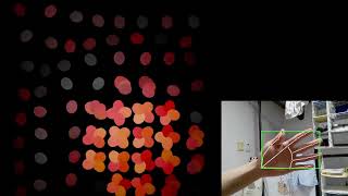 손 움직임에 따라 변하는 파티클 작품