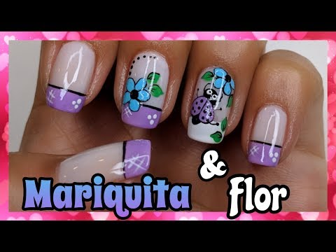 DECORACIÓN DE UÑAS MARIQUITA Y FLOR ♥ NailArt By Andy
