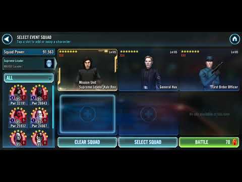 SWGOH GL Kylo SLKR event Tier 6 100% Win