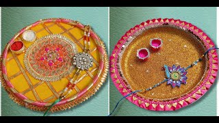 Easy Rakhi platter / Pooja thali making idea 🌸| How to make rakhi / Pooja thali at home 😍