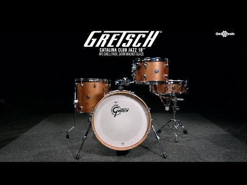 Gretsch Catalina Club Jazz 18'' 4pc Shell Pack, Satin Walnut Glaze | Gear4music demo