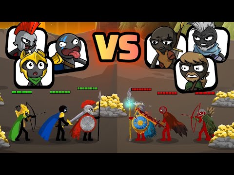 Wrathnar, Spearos, Archis VS Xiphos, Atreyos, Kytchu! Old Generals VS New Generals! Stick War: Saga