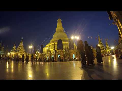 Pagode Shwedagon Paya, fotos de lapso de tempo, Yangon, Myanmar