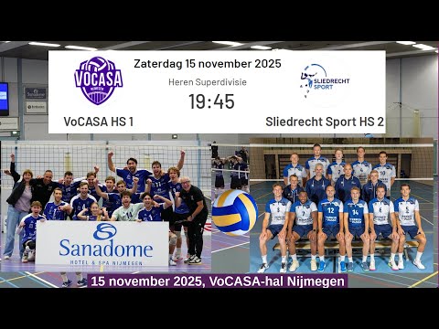 VoCASA HS 1 - Sliedrecht Sport HS 2 (15 nov 2025, 19.45u) Superdivisie Heren Volleybal