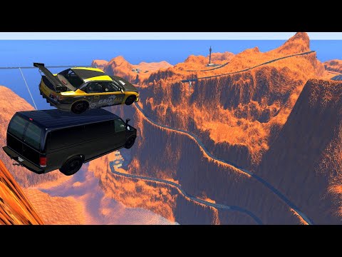 Crazy Vehicle High Speed Epic Jumping In Grand Canyon - BeamNG drive Grand Canyon Long Jumps