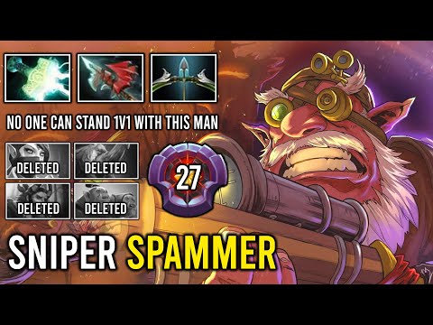 Ultimate Pro 11K MMR Master Tier Sniper Spammer Max Range Attack No One Can Stand 1v1 Dota 2 Guide