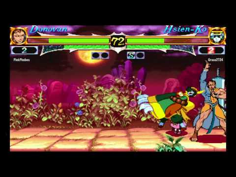 Darkstalkers II~ Hsien-ko (Grass2724) vs  Donovan (PinkPhobos) HD