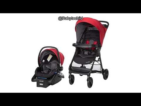 Safety 1st Smooth Ride Travel System Stroller and OnBoard FLX Infant Car Seat, Newborn to Toddler Baby Combo, Easy-Install, Large Canopy, Ample Storage, Foldable, Rear-Facing 4-30 lbs, Monument video review thumbnail