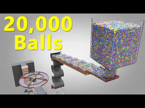 20,000 colorful Balls Marble Run screening animation V12