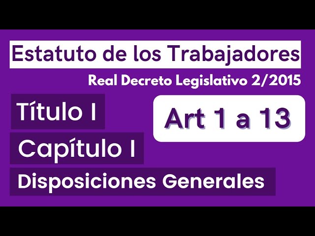 Vídeo relacionado con Comentarios al Estatuto de los Trabajadores