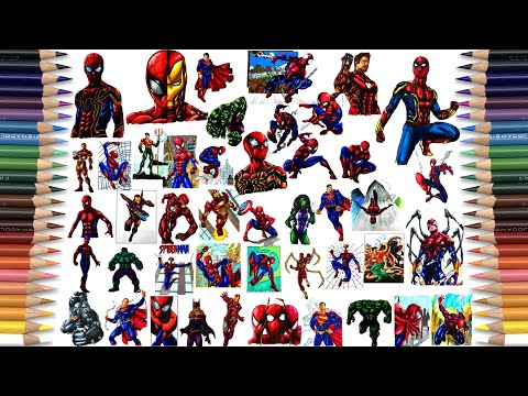 SUPERHEROES Coloring Page In Last 6 Months | SPIDER-MAN - SUPERMAN - IRON-MAN - HULK [NCS Release]