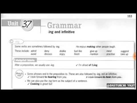 Unit 37.          -ing and infinitive