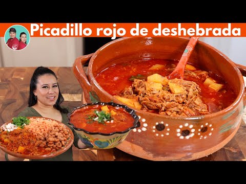 Picadillo Rojo de Carne Deshebrada con Papas en Caldo | de que manera lo acompañarias
