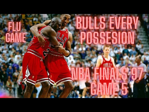 Bulls Every Possesion NBA Finals 97 Game 5 Chicago Bulls vs Utah Jazz Jordan Flu Game