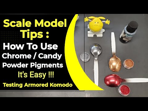 Scale Model Tips - How To Use Chrome & Candy Powder Pigments - It's Easy - Armored Komodo Test