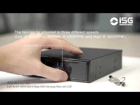 Anhsin AN-A1101M 5.25" to 3.5" SATA 6.0 Gbps HDD Hot-Swap Rack with LCD info panel - 4k video