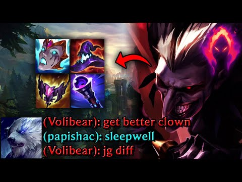 Volibear trash talks before the game ends, then choked himself (Epic COMEBACK!)
