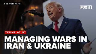 President Donald Trump discusses wars in Iran and Ukraine, managing AI as G7 summit wraps up