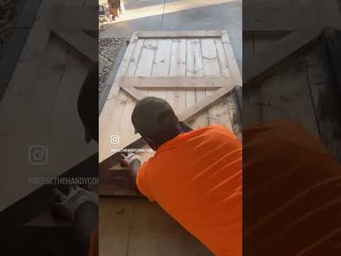 Custom built barn door 🚪. #barndoor #woodworking #satisfying #viral #howto #fyp #diy