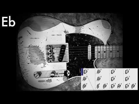 12 bars Texas blues (D# | Eb key) backing track  | 75 BPM