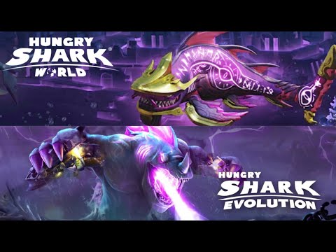 ABYSSAL SHARK VS BEHEMOTH ! - HUNGRY SHARK WORLD VS HUNGRY SHARK EVOLUTION