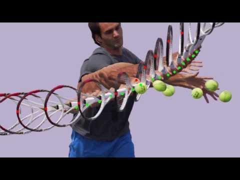 Federer Forehand Right High Ball 3 Super Slow Motion