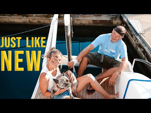JUST LIKE NEW! Completing Boat Maintenance & Repairs on Our 2 YO PERFORMANCE SAILING CATAMARAN Ep 74