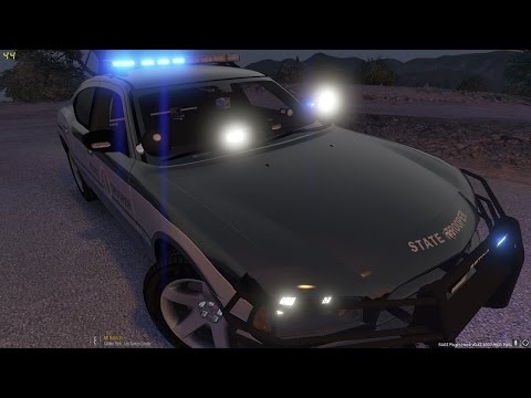GTA 5 LSPDFR 2010 Dodge Charger Highway Patrol Vehicle Showcase ALL BLUE LIGHTING