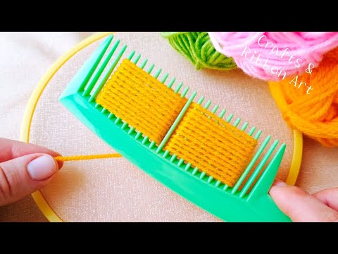 It's so Beautiful ❤️🌟 Superb Woolen Flower Making Trick with Hair Comb - - DIY Amazing Woolen Flower