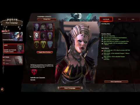 ALL VAMPIRE COUNTS SELECTION VIDEOS | Total War Warhammer 3