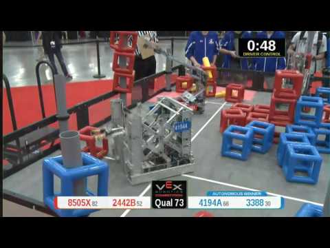 2015 VRC Tech Q73 - 8505X 2442B vs 4194A 3388 - 48 to 65 - VEX Worlds 2015 - Technology Division