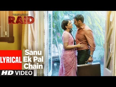 Sanu Ek Pal Chain (Lyrical) — watch video