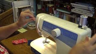 Sewing with Brother LS 2125I threading, threading bobbin, correct needle, learn to sew