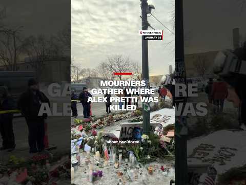 Mourners gather where Alex Pretti was killed