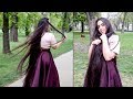 Below Knee Length Loose Hair Walking With Hungarian Rapunzel