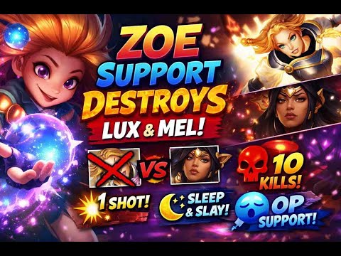 One Sleep = One Kill 😴 | Zoe Support Gameplay vs Lux & Mel