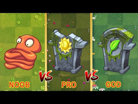 Pvz 2 Gameplay - All AOE Plants NOOB Vs PRO Vs HACKER Gravestone - Who's Best Plant ？