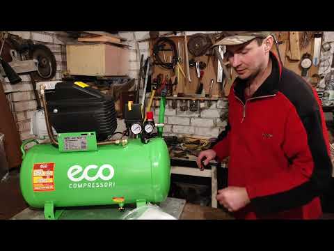 Обзор компрессора ECO AE-501-3 Первым запуском.  #Компрессора_ECO_AE_501_3  #Обзор_компрессора  #ECO