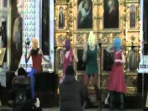 The original video of performance punk band Free Pussy Riot in Cathedral of Christ th Saviour Moscow