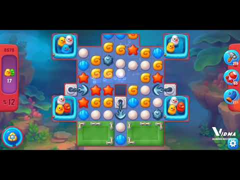Fishdom. 8578 hard level no boosters and diamonds. 18 moves