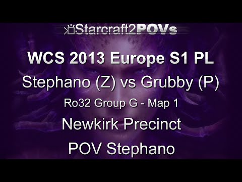 SC2 HotS - WCS 2013 EU S1 PL - Stephano vs Grubby - Ro32 Group G - Map 1 - Newkirk - Stephano