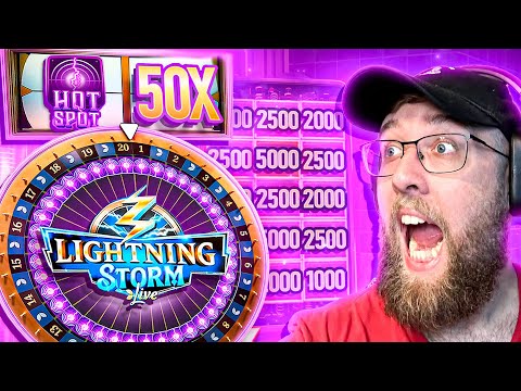INSANE 50X TOP SLOT HOT SPOT GAME SHOW ON LIGHTNING STORM! (BIGGEST WIN!)