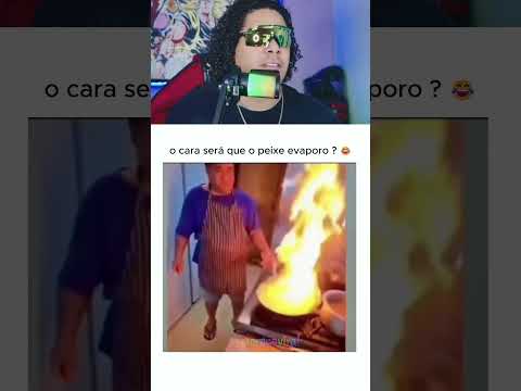🔥 O Peixe Evaporou? Cozinheiro Leva Susto com Chama Gigante! 😂🐟 #shorts
