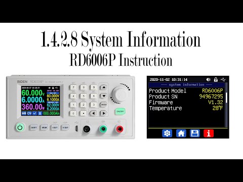 RD6006P operation series video(manual 1.4.2.8) - Check System Information