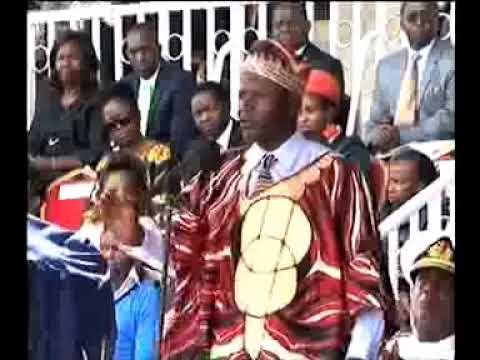 Abasuba elder prays in Suba language during Kenya National Celebration