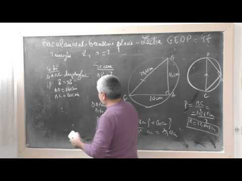 Lectia GEOP 47-  Triunghi dreptunghic  -  Raza cercului circumscris